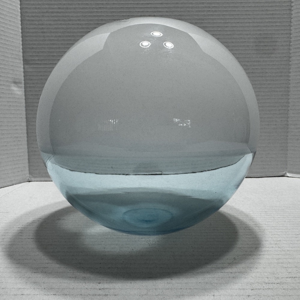 MURANO ALFREDO BARBINI INCALMO SPHERE BUBBLE ORB VASE GLASS BLUE WHITE MILK RARE